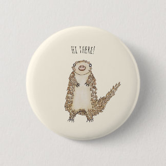 Watercolor Pangolin Illustration Pinback Button