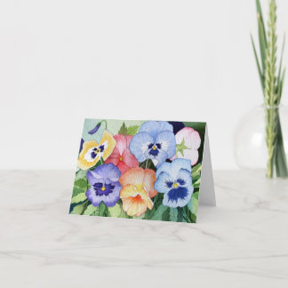 Watercolor Pansies II Blank Note Card