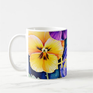 Watercolor Pansies personalized Mug
