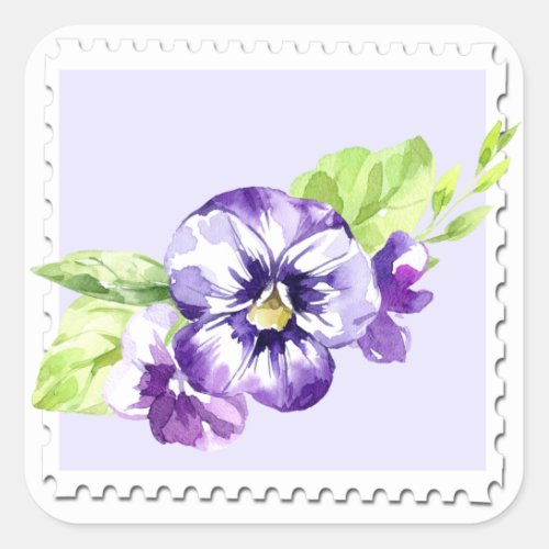 Watercolor Pansy Flower Sticker