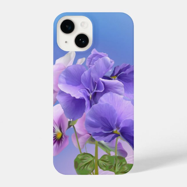 Watercolor Pansy Garden Flower Floral Art iPhone Case (Back)