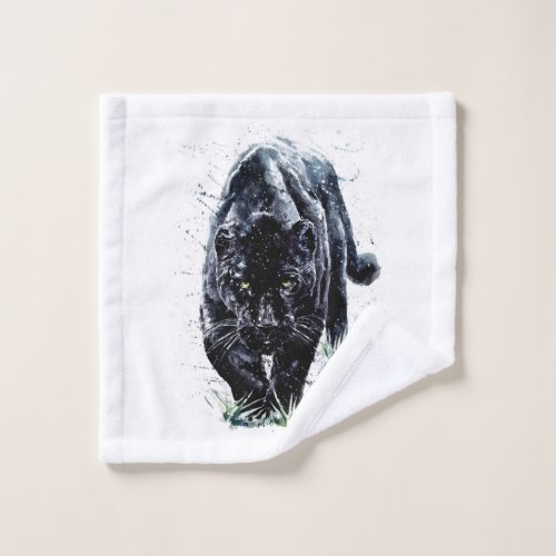 Watercolor Panther Wash Cloth