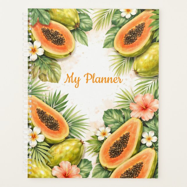 Watercolor Papaya Planner (Front)