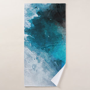 Watercolor paper background. Abstract Painted Illu Bath Towel