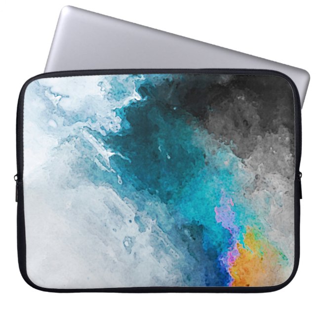 Watercolor paper background. Abstract Painted Illu Laptop Sleeve (Front)