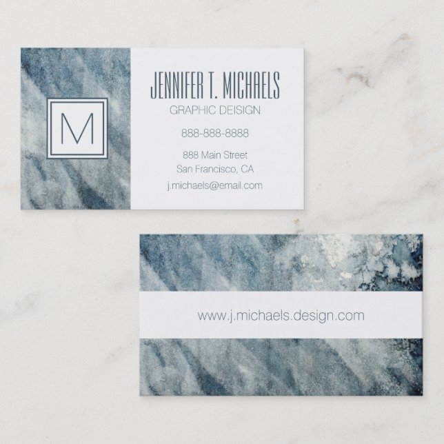 Watercolor paper. business card (Front/Back)