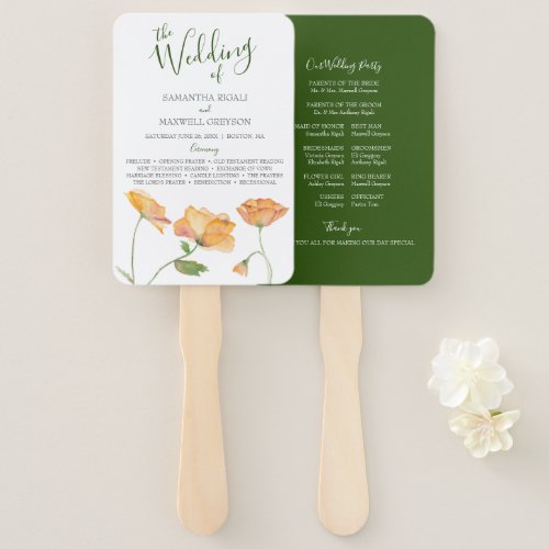 Watercolor Paper Floral Wedding Fan