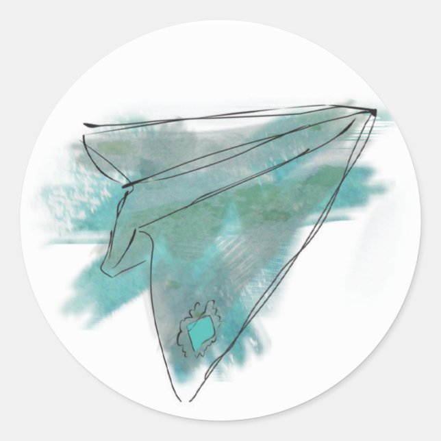 Watercolor Paper plane sticker (Front)