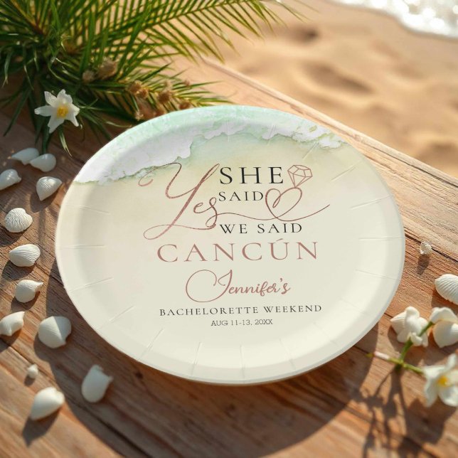 Watercolor Paper Plates | Beach Bachelorette Party (Creator Uploaded)