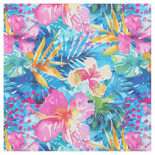 Watercolor Paradise Bloom Fabric