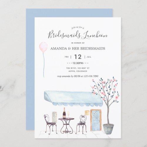 Watercolor Paris Bridal Luncheon invitation