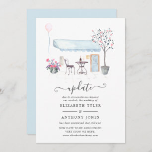 Watercolor Paris Wedding Update Invitation