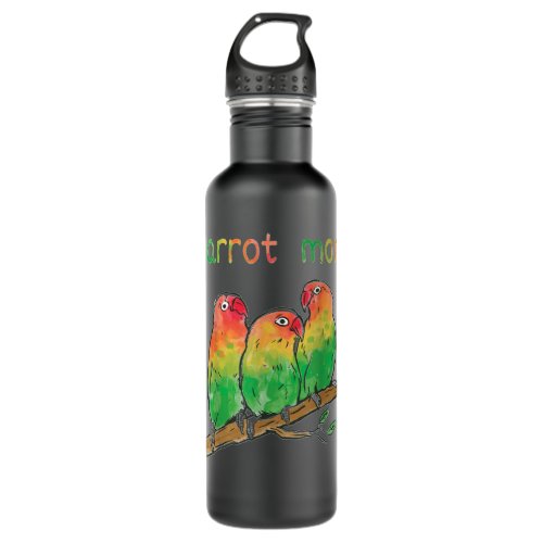 Watercolor Parrot mom parrots mother bird lover co Stainless Steel Water Bottle