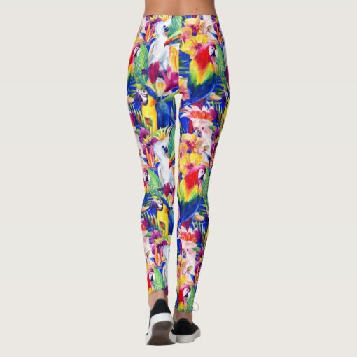 Watercolor Parrots 2 Leggings Zazzle