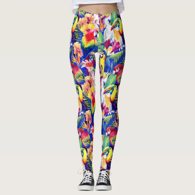 Watercolor Parrots 2 Leggings Zazzle