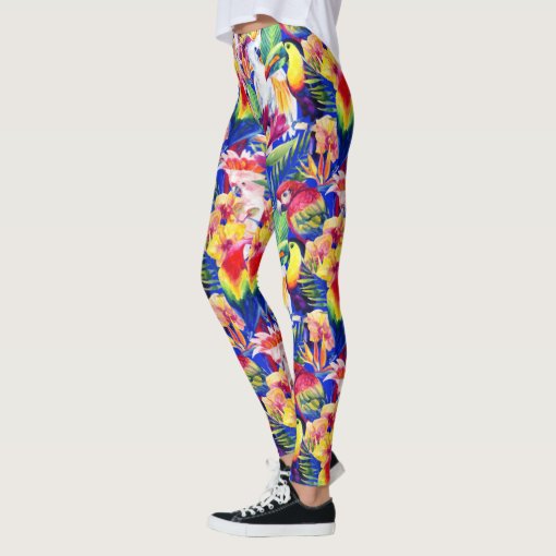 Watercolor Parrots 2 Leggings Zazzle