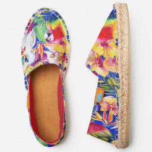 Watercolor Parrots Add Your Name Espadrilles