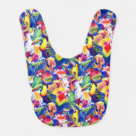 Watercolor Parrots Baby Bib