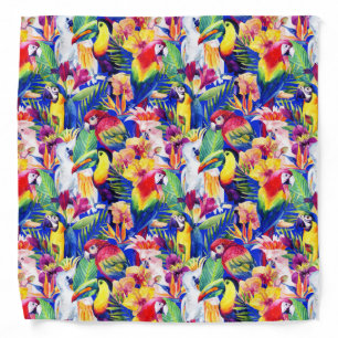 Watercolor Parrots Bandana