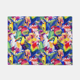 Watercolor Parrots Doormat