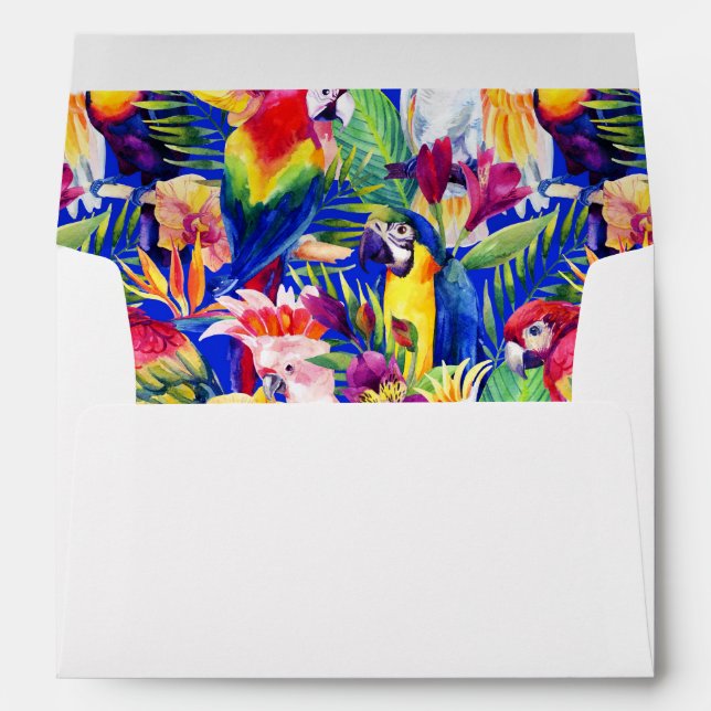 Watercolor Parrots Envelope (Back (Bottom))