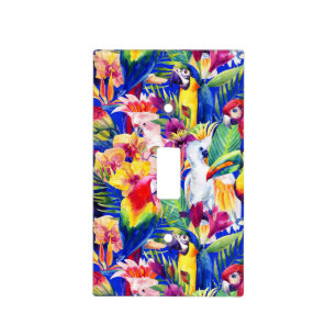 Watercolor Parrots Light Switch Cover