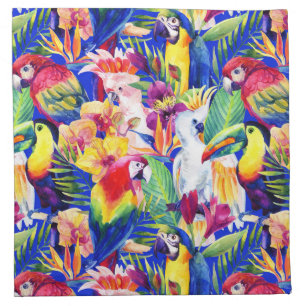 Watercolor Parrots Napkin