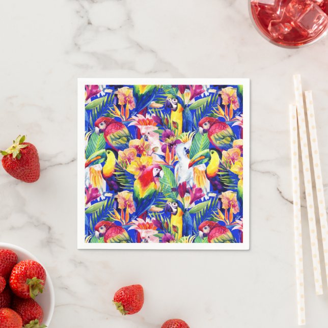 Watercolor Parrots Napkins (Insitu)