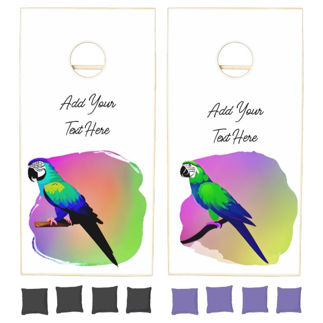 Watercolor Parrots Personalized Cornhole Set (Set)