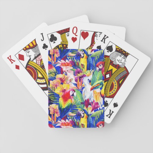 Watercolor Parrots Poker Cards