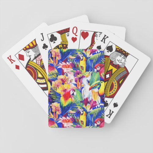 Watercolor Parrots Poker Cards