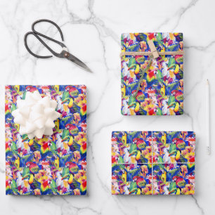 Watercolor Parrots Wrapping Paper Sheets