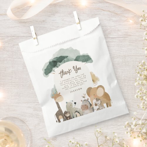 Watercolor Party Animals Photo Birthday Party Favor Bag