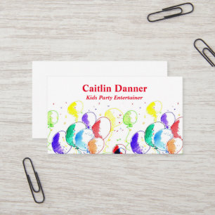 Watercolor Party Balloons Business Card