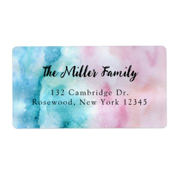 Watercolor Pastel Address Label by lilanab2 at Zazzle
