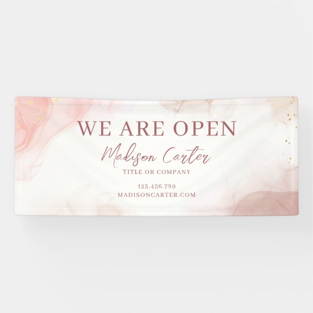 Watercolor Pastel Alcohol Ink Banner (Horizontal)
