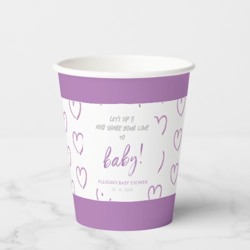 Watercolor Pastel Baby Shower Party Paper Cups