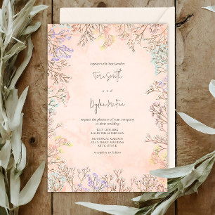 Watercolor Pastel Baby's Breath Wedding Invitation