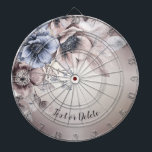 Watercolor Pastel Blue Beige Flowers Elegant Dart Board<br><div class="desc">Watercolor Pastel Blue Beige Flowers Elegant Dart Board. Unique,  beautiful,  stylish design. Easy to be personalized. Font style,  size and colors can be changed. Matching items are available.</div>