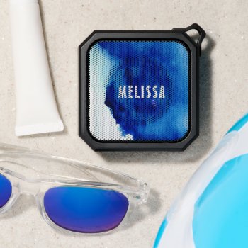 Watercolor Pastel Blue Brush Personalized  Bluetooth Speaker by riverme at Zazzle