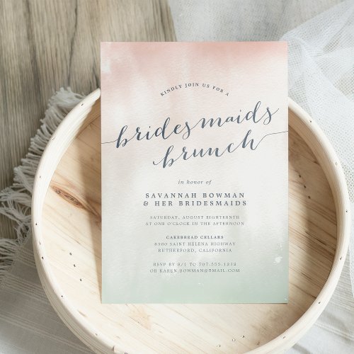 Watercolor Pastel Bridesmaids Brunch Invitation