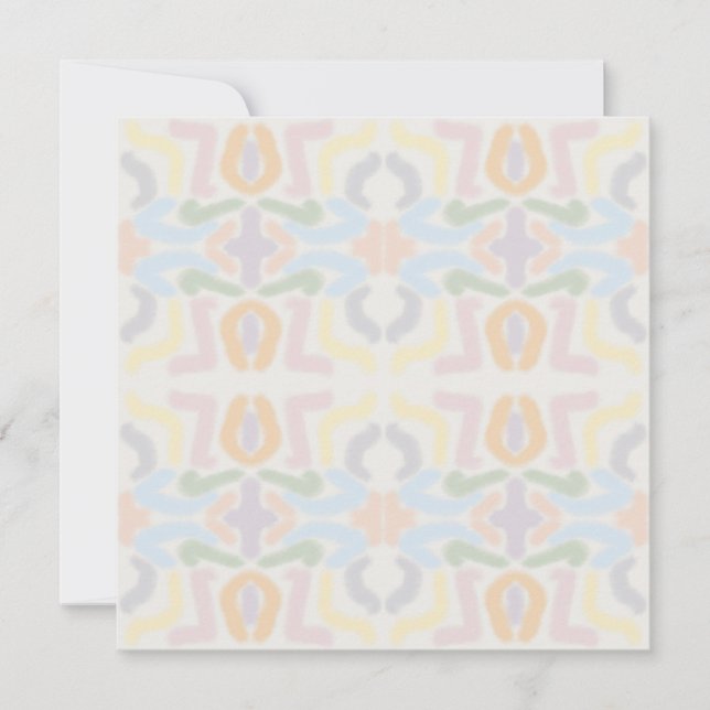 Watercolor Pastel Brushstrokes On Cloud White Card (Front)