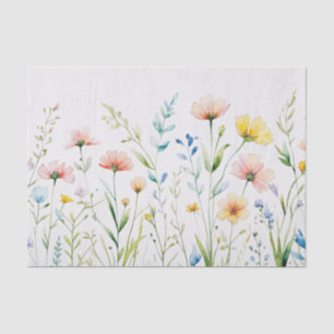 Watercolor Pastel Color Wildflowers Nature Tissue Paper