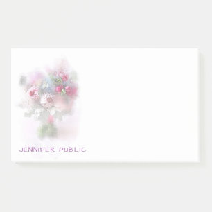Watercolor Pastel Colors Roses Flowers Floral Post-it Notes