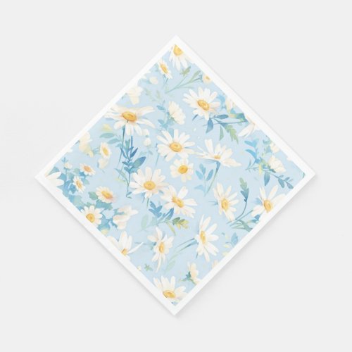 Watercolor Pastel Daisies Napkins