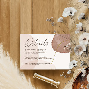 Watercolor Pastel Earth Tone Wedding Details Enclosure Card