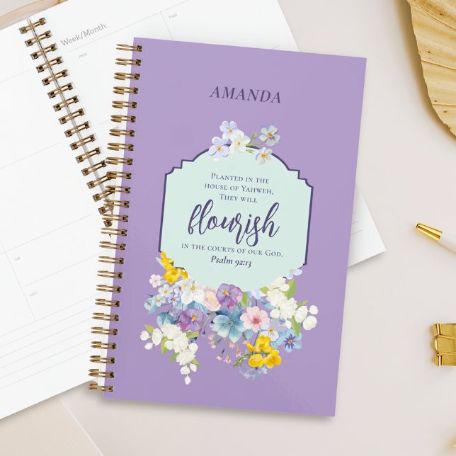 Watercolor Pastel Floral Bible Verse Personalized Planner (Creator Uploaded)