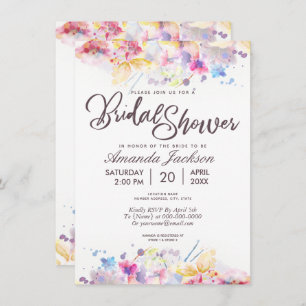 Watercolor Pastel Floral Bridal Shower Invitation