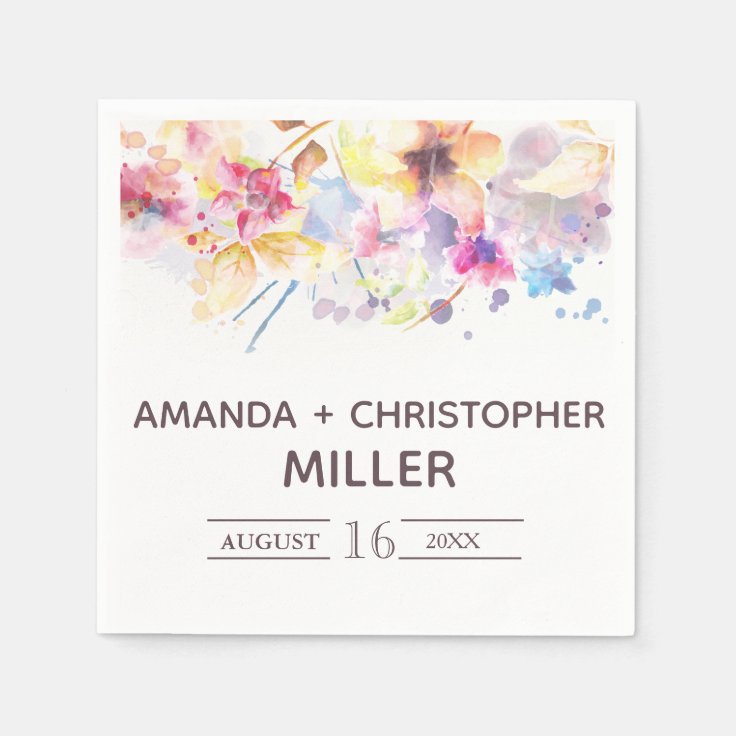 Watercolor Pastel Floral Napkins Zazzle