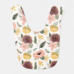 Watercolor Pastel Floral Seamless Pattern | Soft Baby Bib